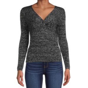 NWT NoBo Twist Front Metallic Sweater SZ XL